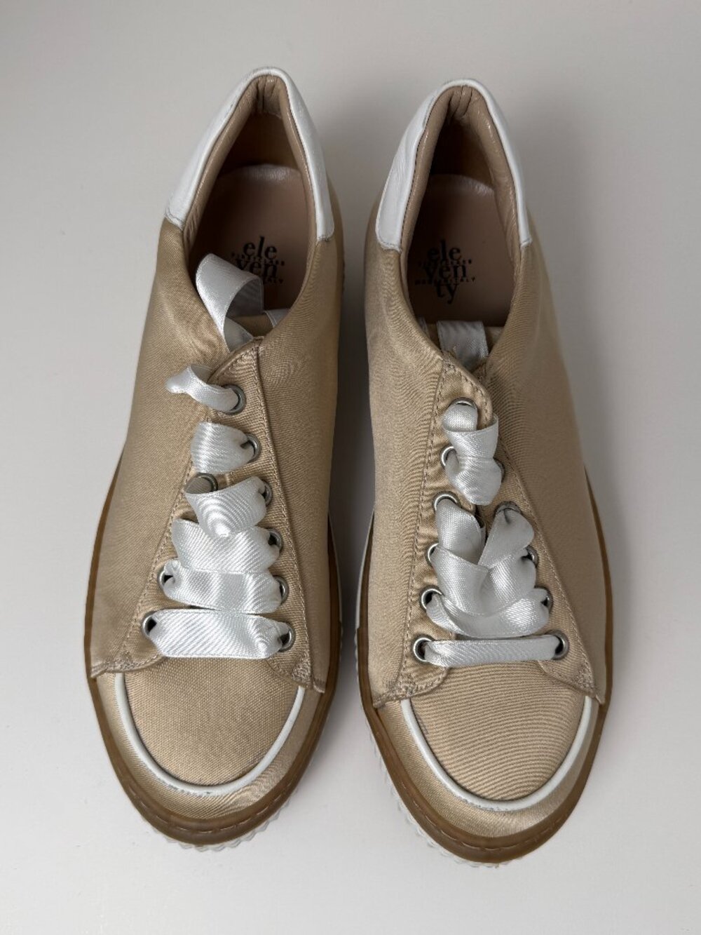 Eleventy Platform Lace Up Sneakers Beige Tan U 37/ US 7 - Picture 2 of 8